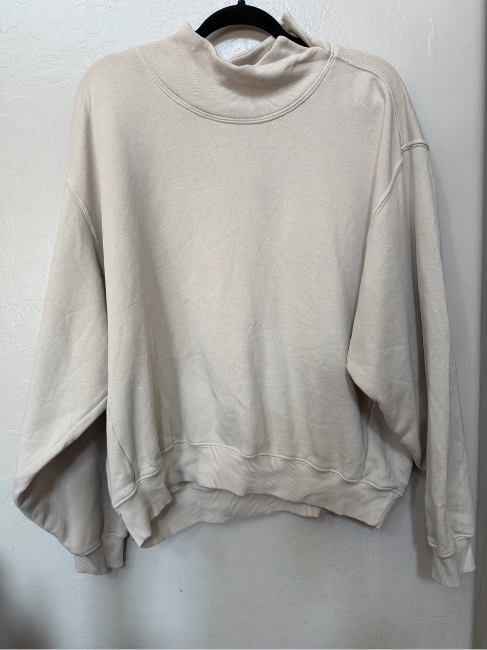 Joah Brown Cream Pullover Mockneck - Neutral Lightweight Sweater